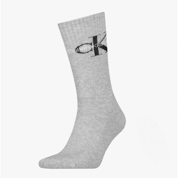 CK Logo Socks: Classic Comfort in a Cool Gray Vibe.