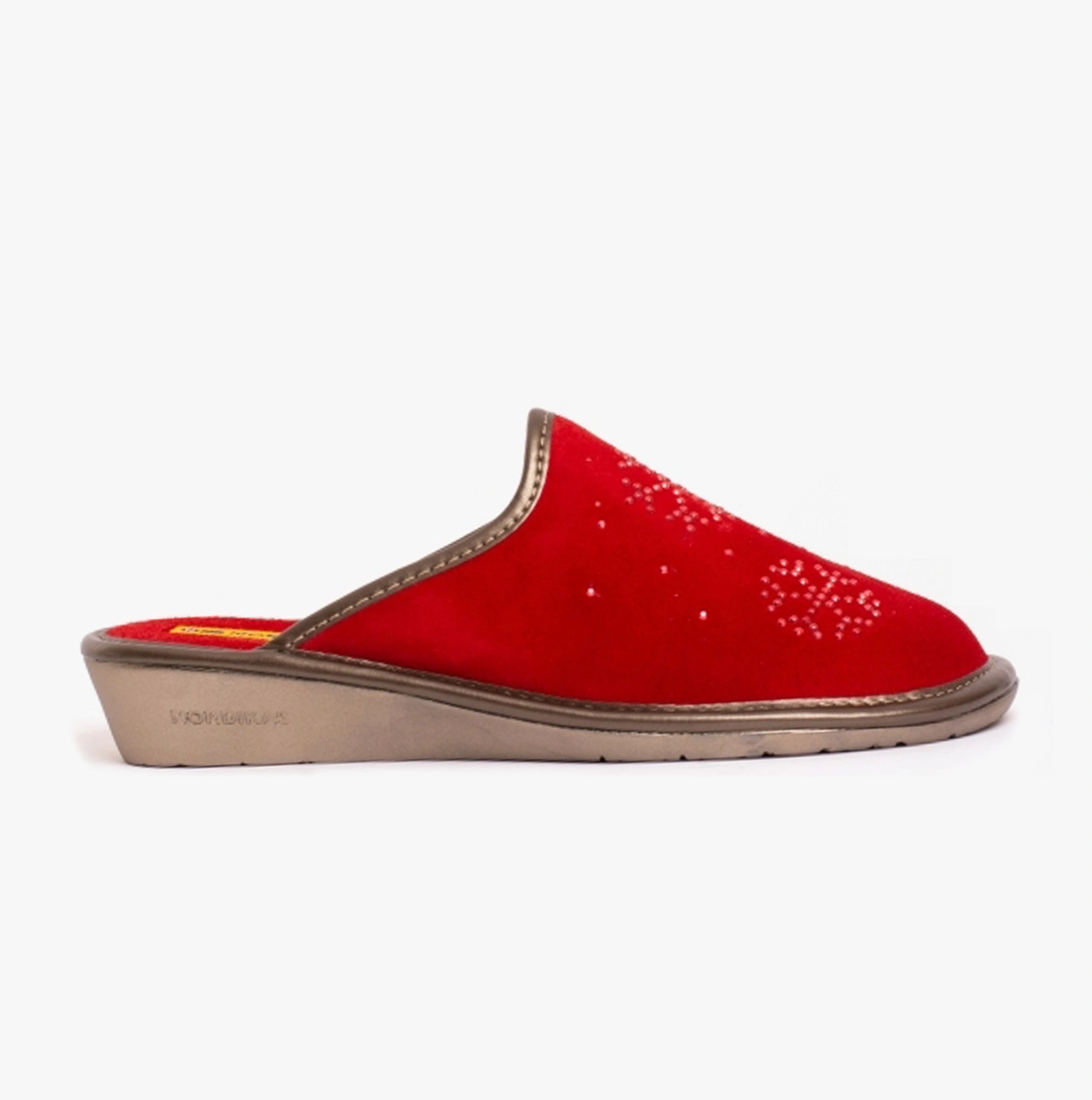 Nordikas AFELPADO Suede Mules: Cozy Cherry Slippers for Effortless Style.