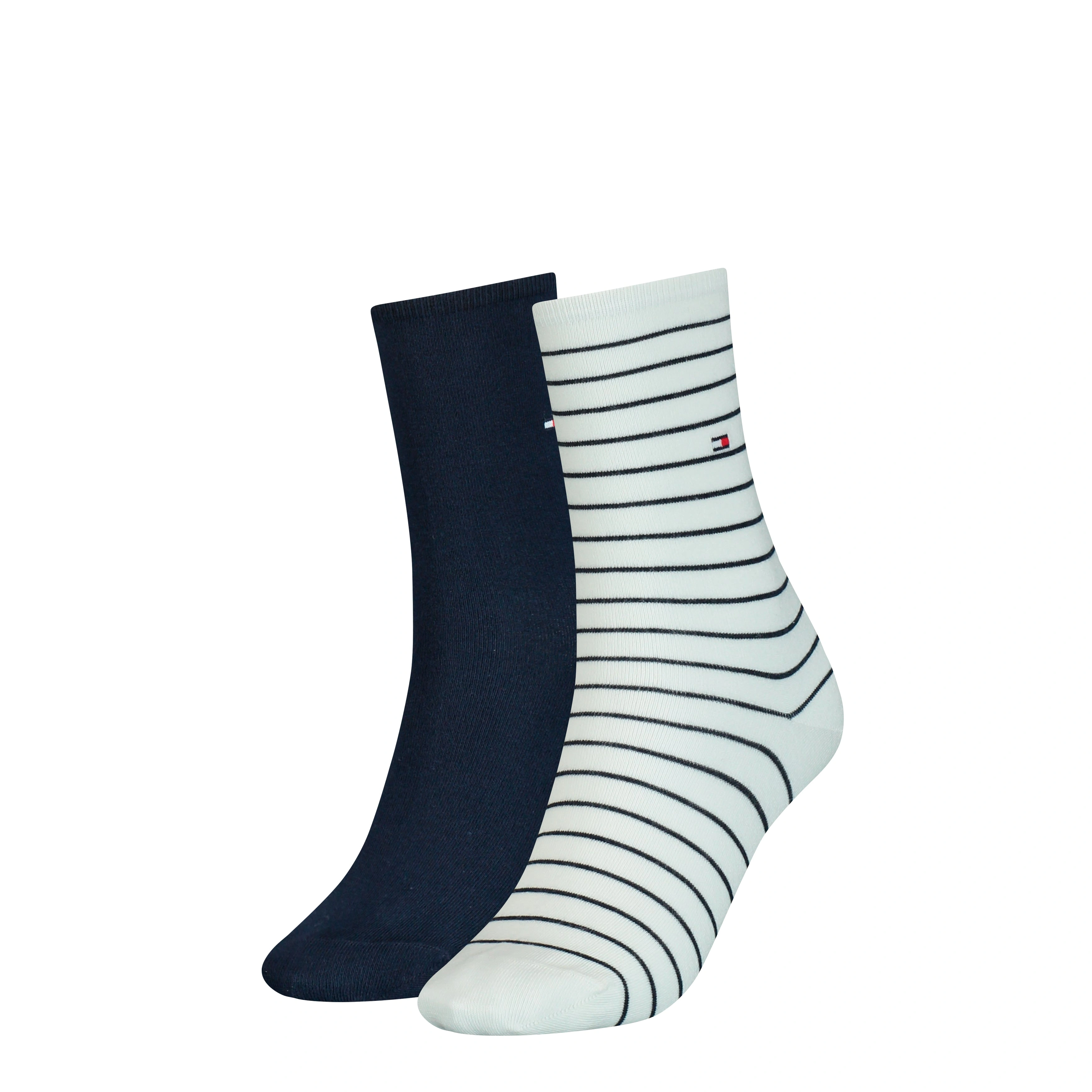 Tommy Hilfiger Women's Stripe Socks 2-Pack Fresh White Style